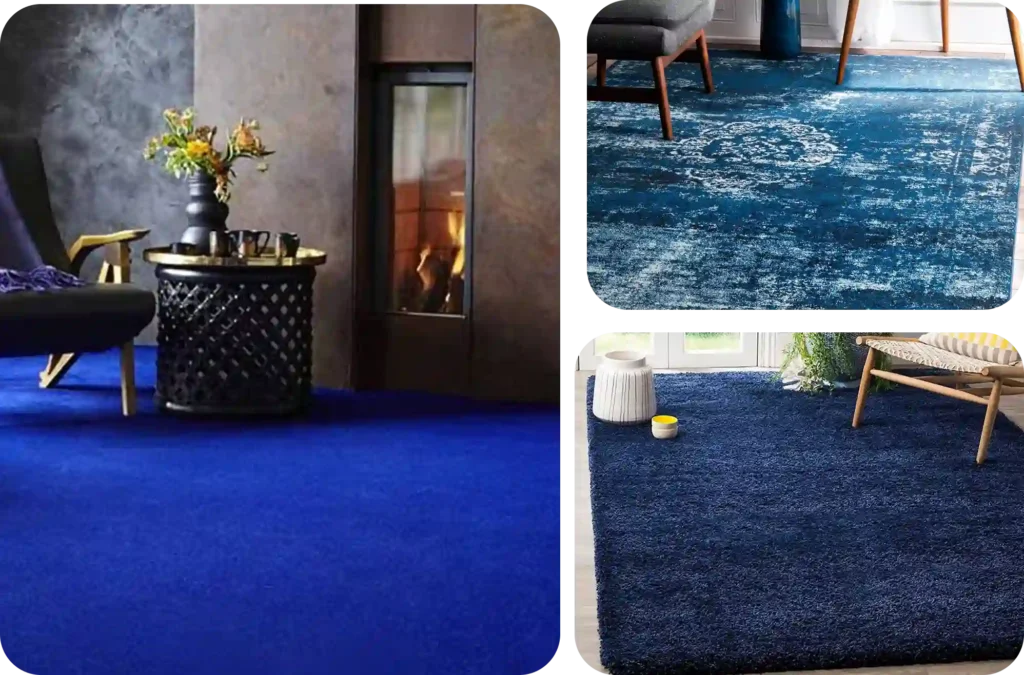 Blue carpet flooring installed in Dubai
